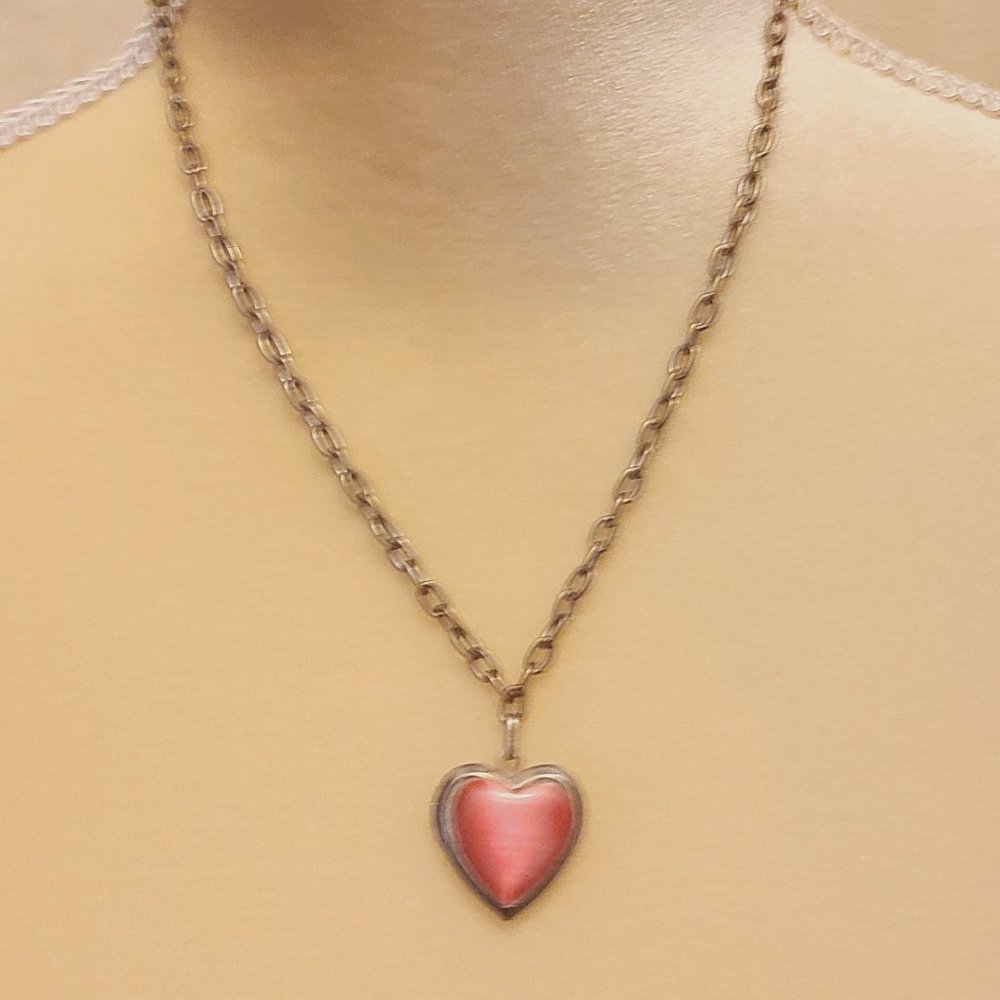 Red stone Heart Necklace